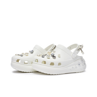 Custom Crocs White With Pearl Diamond