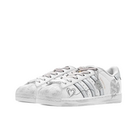 Custom Adidas White Sliver Love Heart