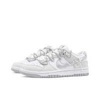 Custom Dunk Grey White Bow Wedding Shoes