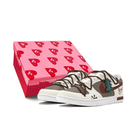 Custom Dunk Christmas Grey Dark Red Snowflake And Elk Print