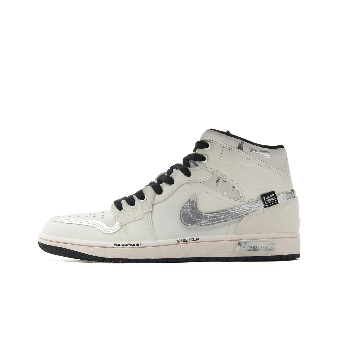 Custom Air Jordan 1 Off White Sliver Swoosh High