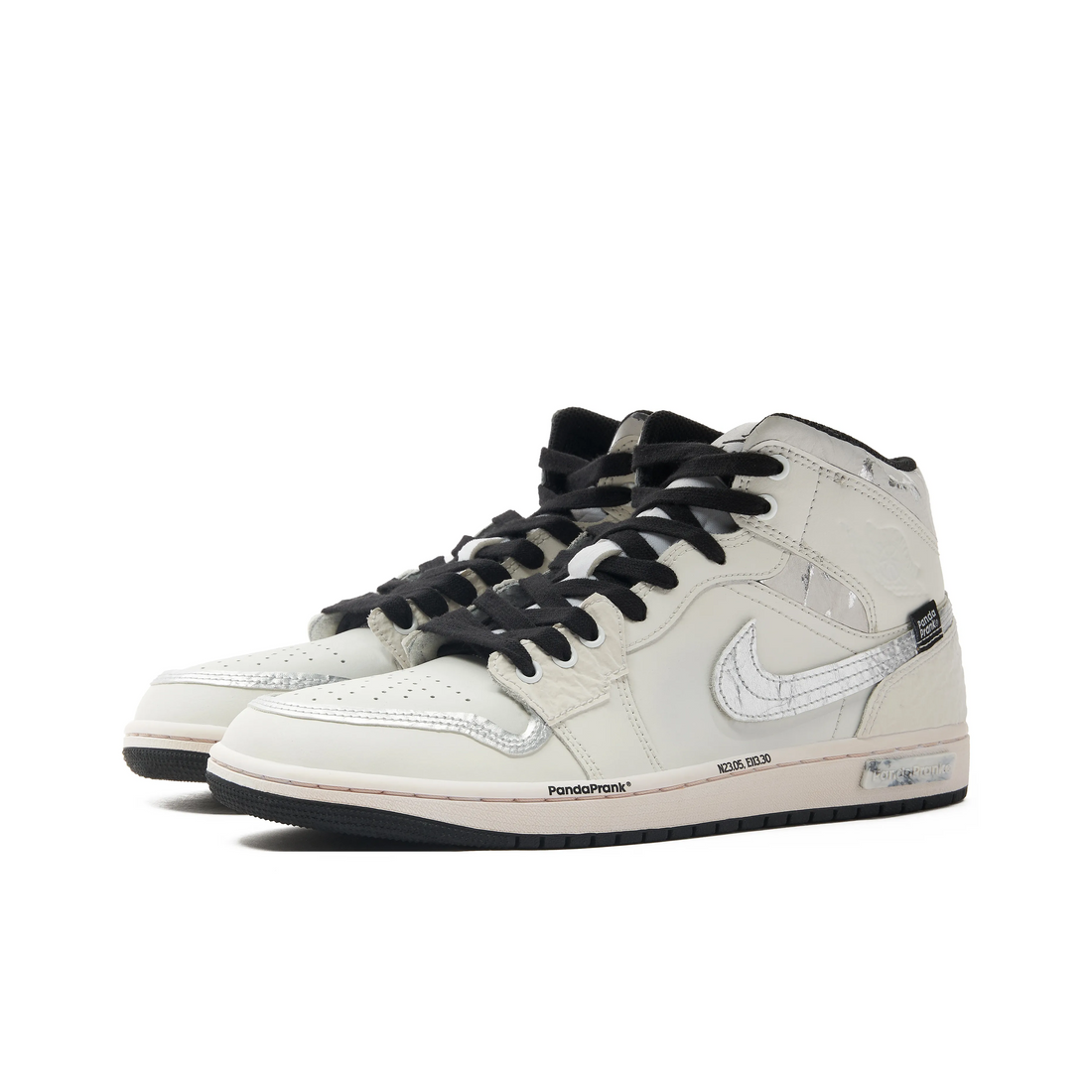 Custom Air Jordan 1 Off White Sliver Swoosh High