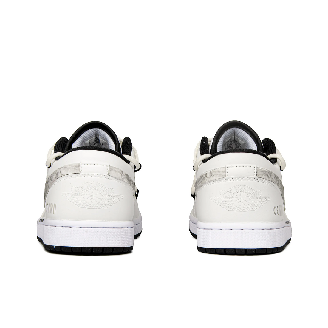 Custom Air Jordan 1 White Grey Graffiti Swoosh Low