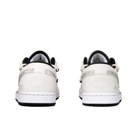 Custom Air Jordan 1 White Grey Graffiti Swoosh Low