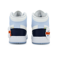 Custom Air Jordan 1 Off White Blue Pink Jelly Strips Swoosh