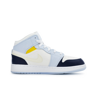 Custom Air Jordan 1 Light And Dark Blue Yellow Jelly Strips Swoosh