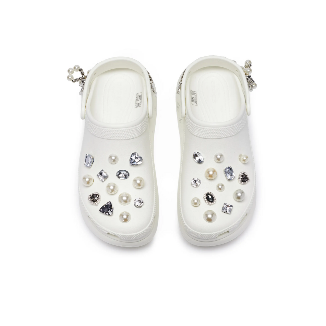 Custom Crocs White With Pearl Diamond