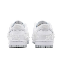 Custom Dunk White Embroidery Flowers Wedding Shoes