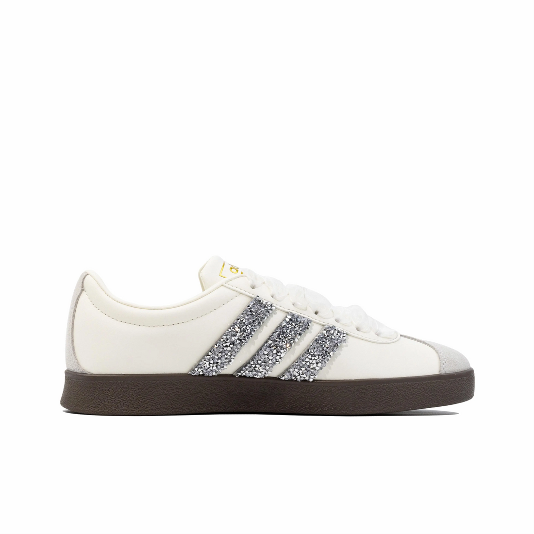 White Sliver-Grey Love Heart - Adidas Samba Custom