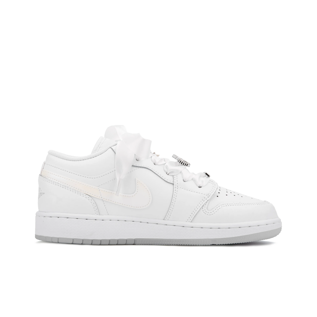 Custom Air Jordan 1 White Jelly Strips Swoosh