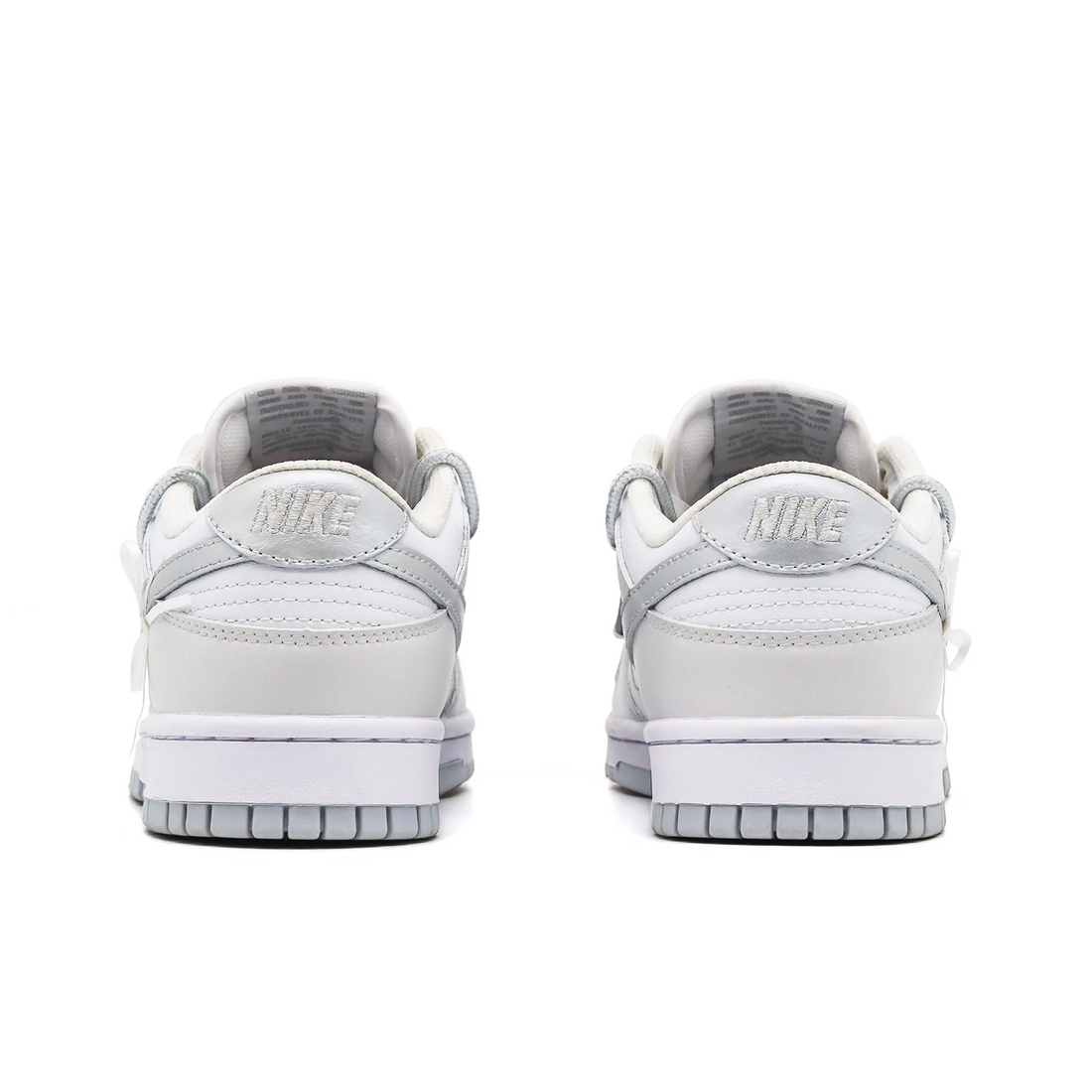 Custom Dunk Grey White Bow Wedding Shoes