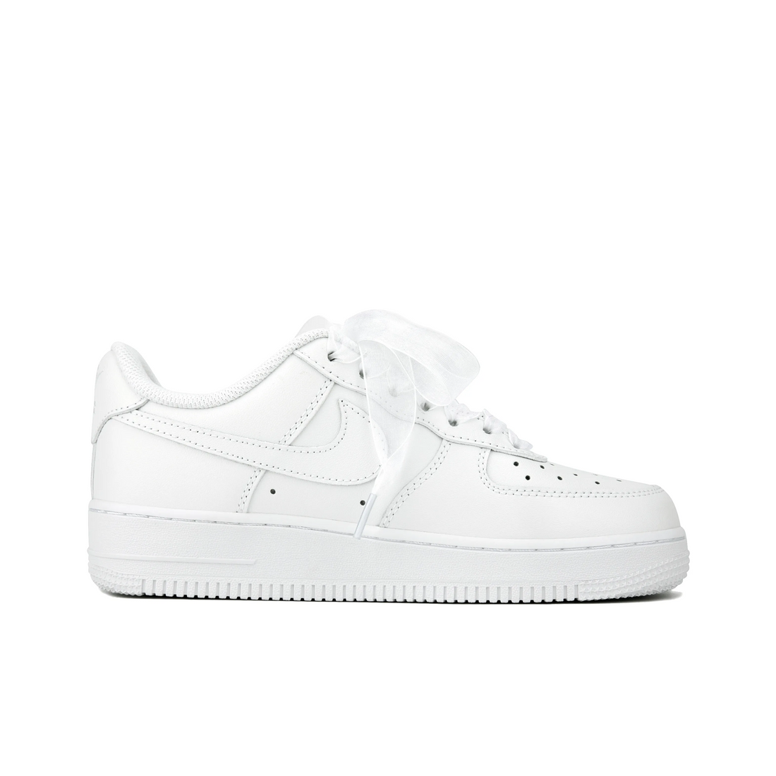 Custom Air Force 1 White Pearls Swoosh Wedding Shoes