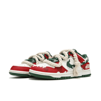 Custom Dunk Christmas Thick Laces Red Green White Snow