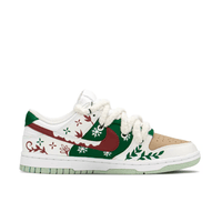 Custom Dunk Christmas Green Red White Snowflakes Christmas Tree Pendant